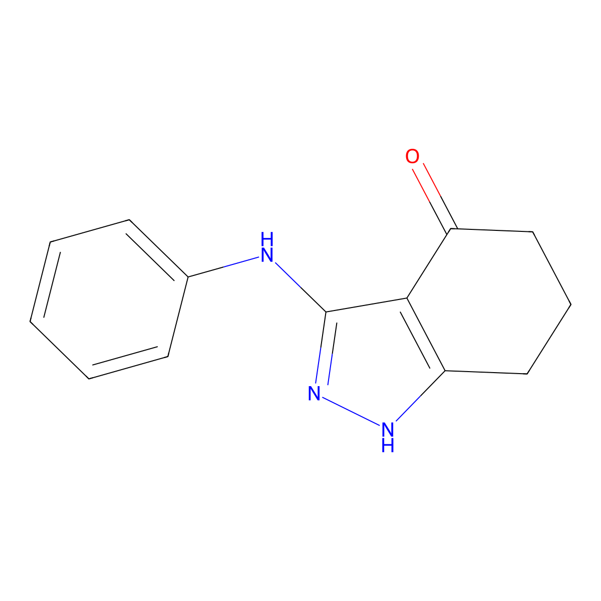 3-(phenylamino)-4,5,6,7-tetrahydro-1H-indazol-4-one molecular structure, CAS 105543-87-1