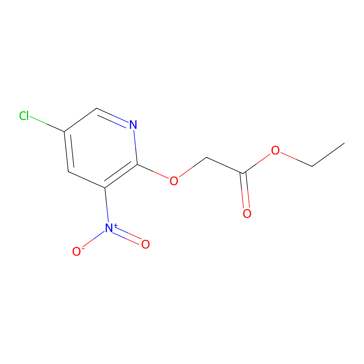 Acetic acid, [(5-chloro-3-nitro-2-pyridinyl)oxy]-, ethyl ester molecular structure, CAS 105544-27-2