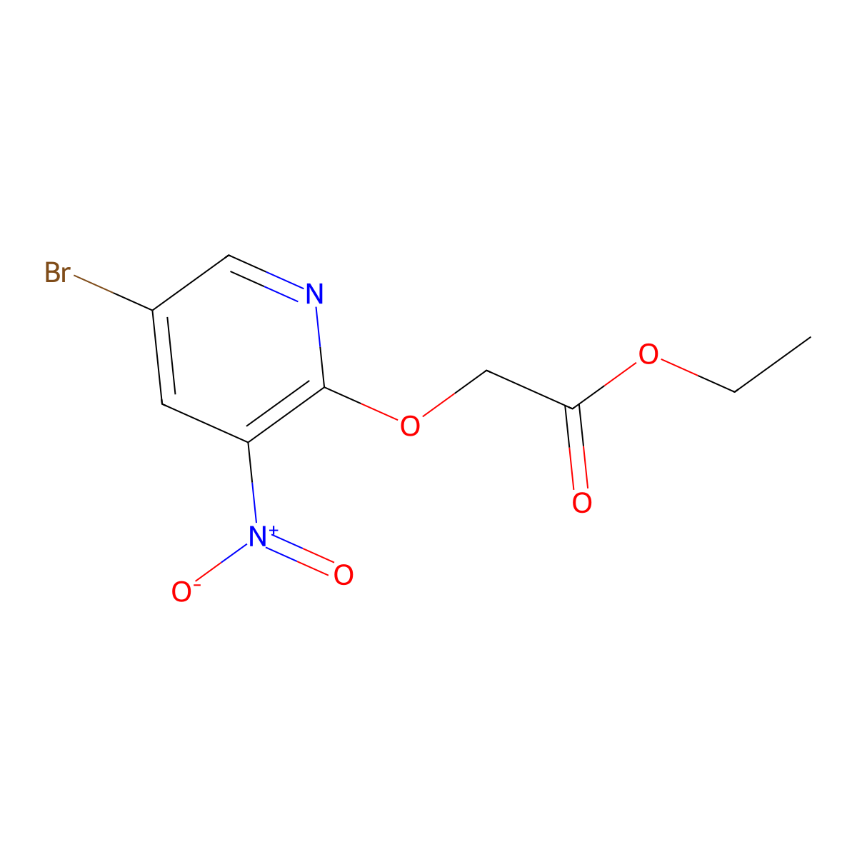 Ethyl 2-((5-bromo-3-nitropyridin-2-yl)oxy)acetate molecular structure, CAS 105544-30-7