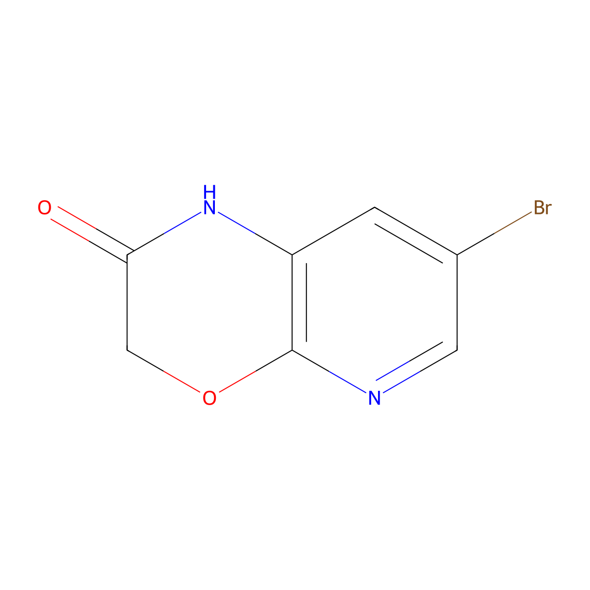 7-bromo-1H,2H,3H-pyrido[2,3-b][1,4]oxazin-2-one molecular structure, CAS 105544-36-3