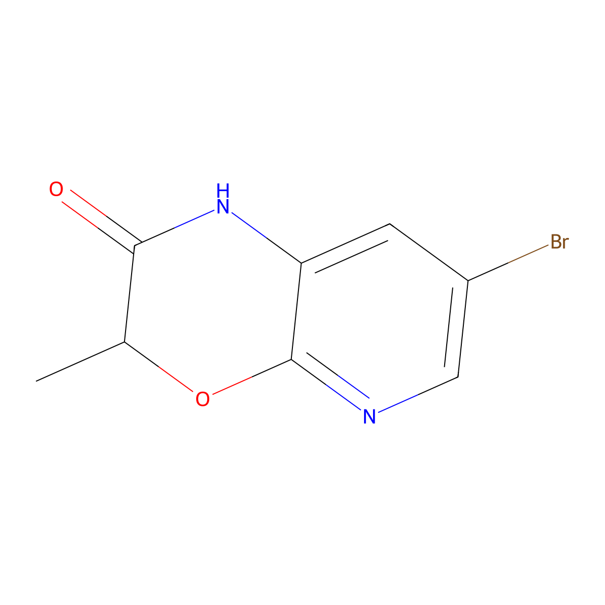 7-Bromo-3-methyl-1H-pyrido[2,3-b][1,4]oxazin-2(3H)-one molecular structure, CAS 105544-37-4