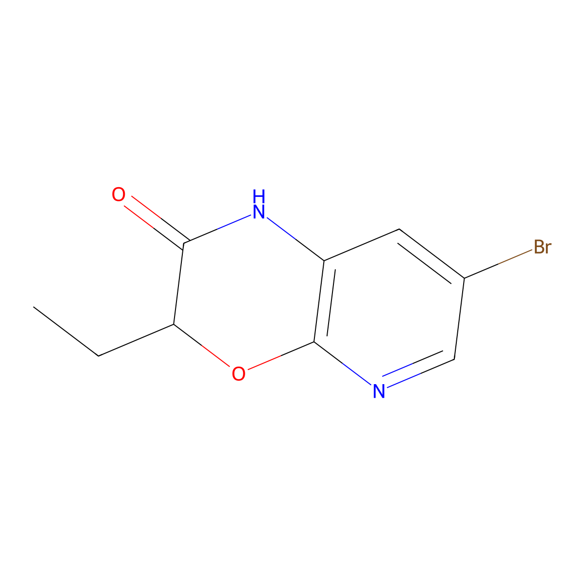 7-Bromo-3-ethyl-1H-pyrido[2,3-b][1,4]oxazin-2(3H)-one molecular structure, CAS 105544-38-5