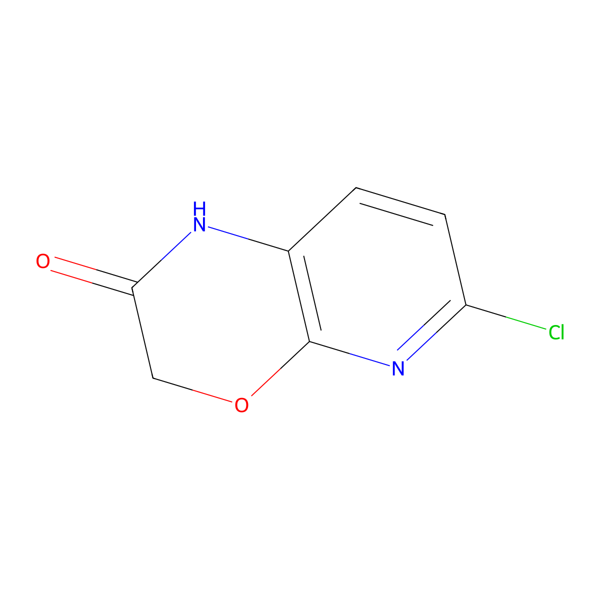 6-chloro-1H,2H,3H-pyrido(2,3-b)(1,4)oxazin-2-one molecular structure, CAS 105544-39-6