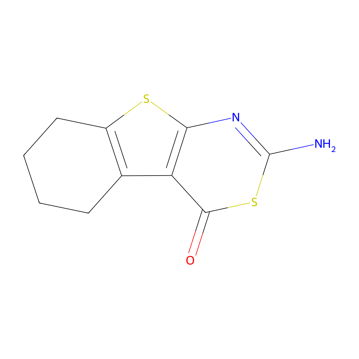 2-Amino-5,6,7,8-tetrahydro-[1]benzothiolo[2,3-d][1,3]thiazin-4-one molecular structure, CAS 105544-52-3