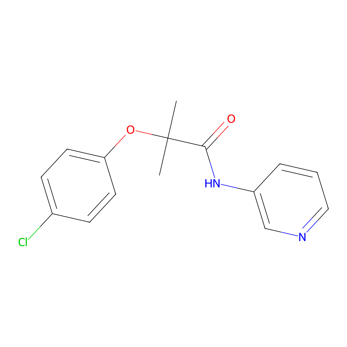 2-(4-chlorophenoxy)-2-methyl-N-pyridin-3-ylpropanamide molecular structure, CAS 105549-70-0