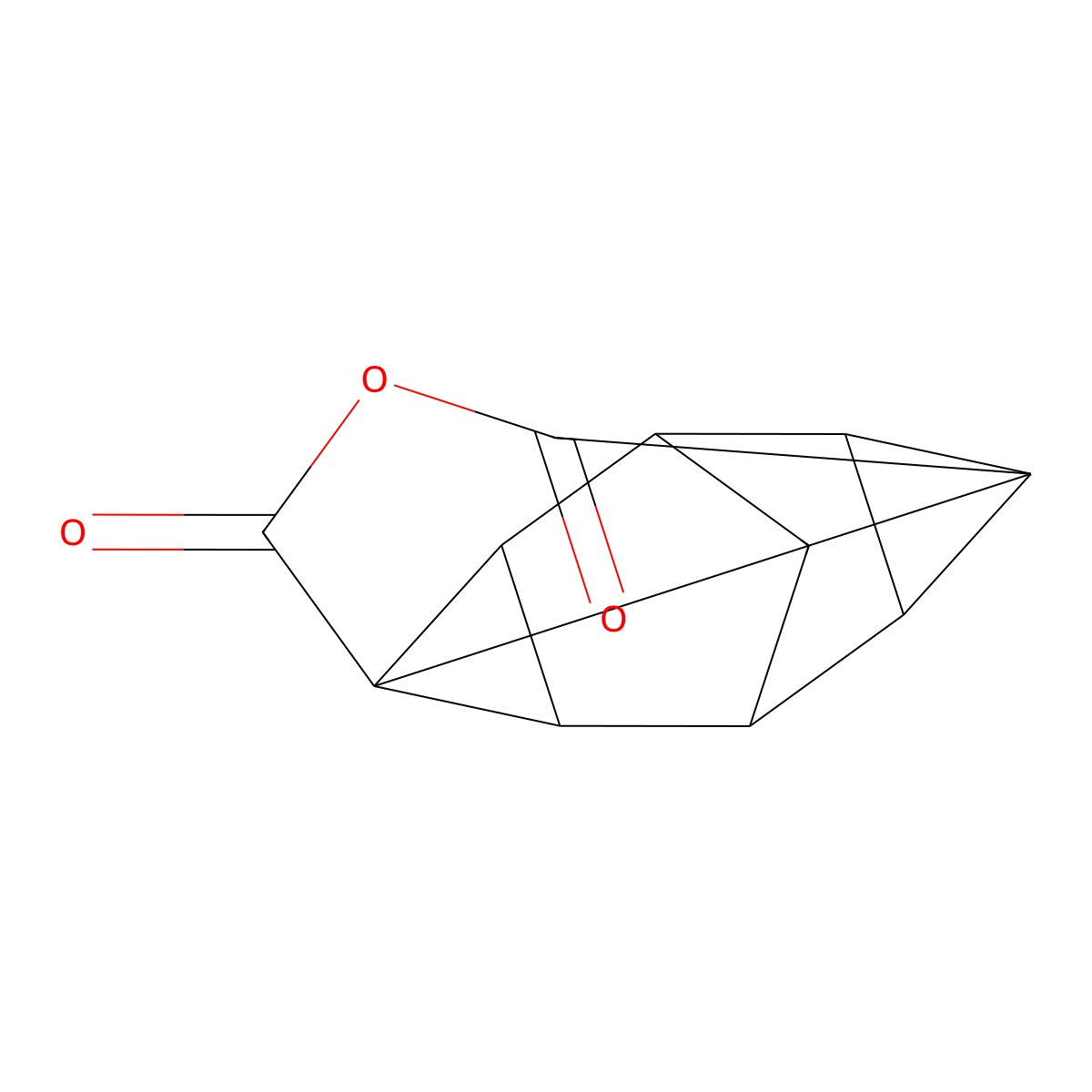 6-Oxahexacyclo[7.3.0.0~2,4~.0~3,11~.0~4,8~.0~8,10~]dodecane-5,7-dione molecular structure, CAS 10555-36-9