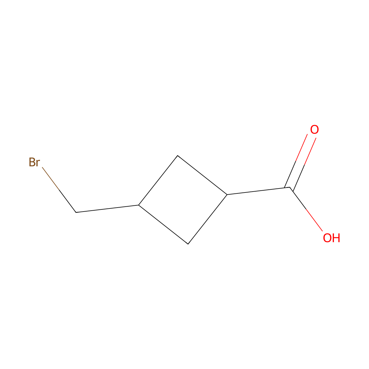 3-(Bromomethyl)cyclobutanecarboxylic acid molecular structure, CAS 10555-42-7