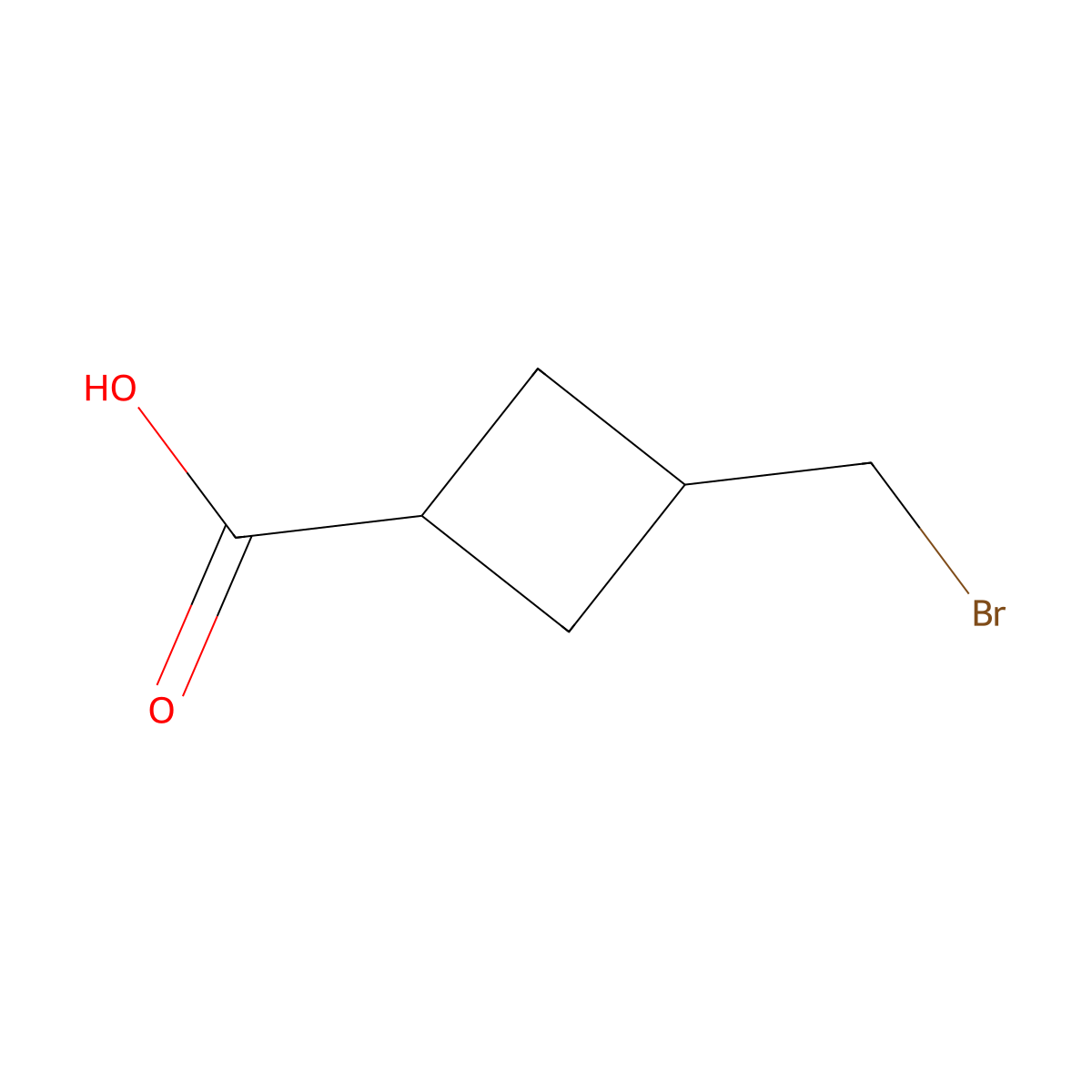 3-(Bromomethyl)cyclobutanecarboxylic acid molecular structure, CAS 10555-42-7