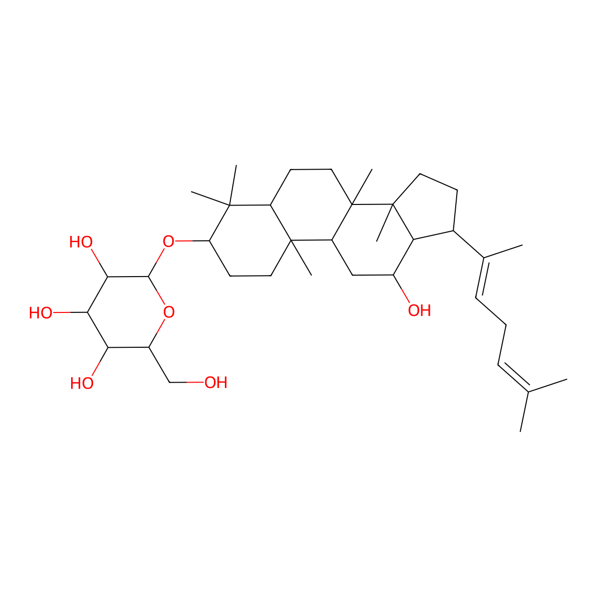 Ginsenoside Rh3 molecular structure, CAS 105558-26-7