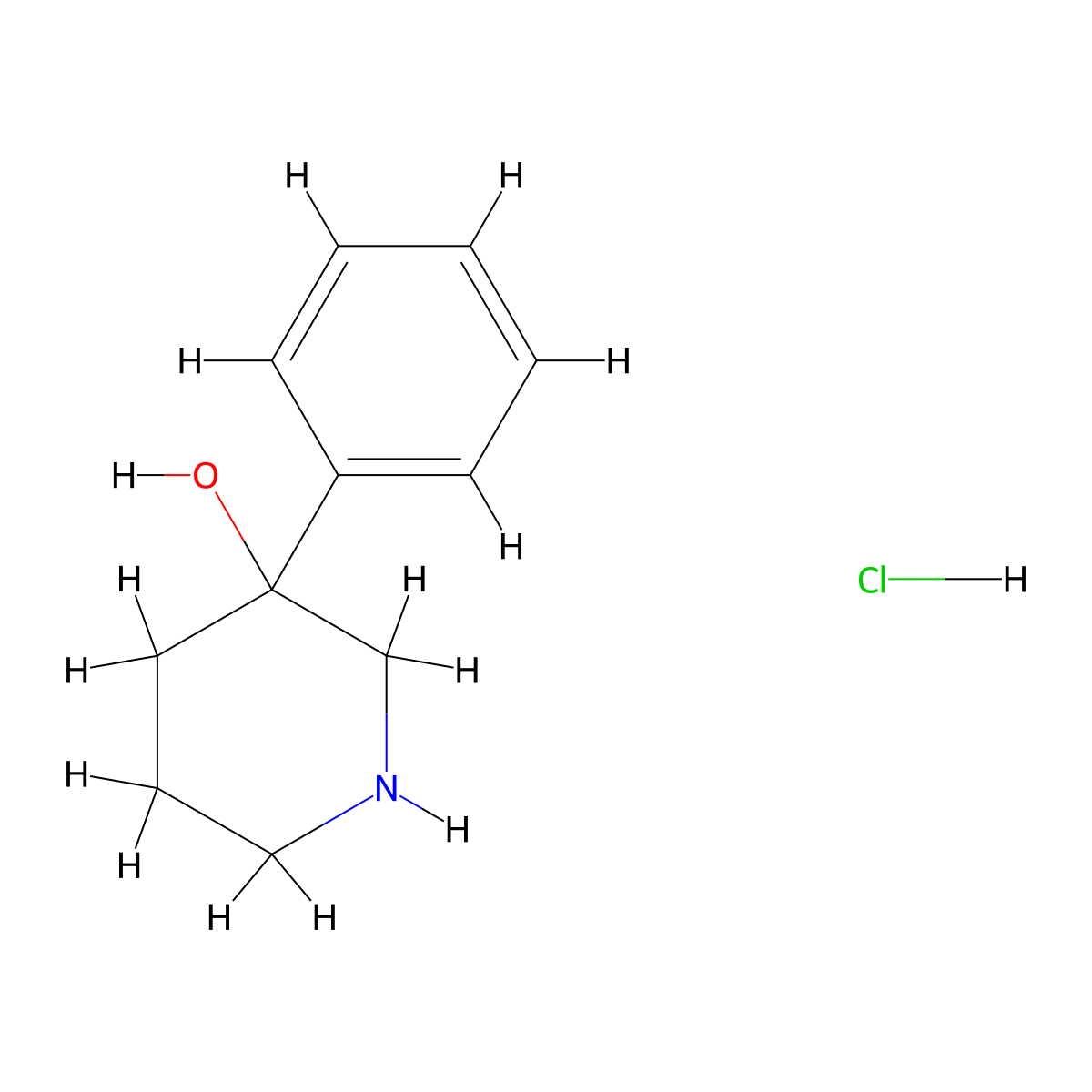 3-Phenylpiperidin-3-ol hydrochloride molecular structure, CAS 105558-52-9