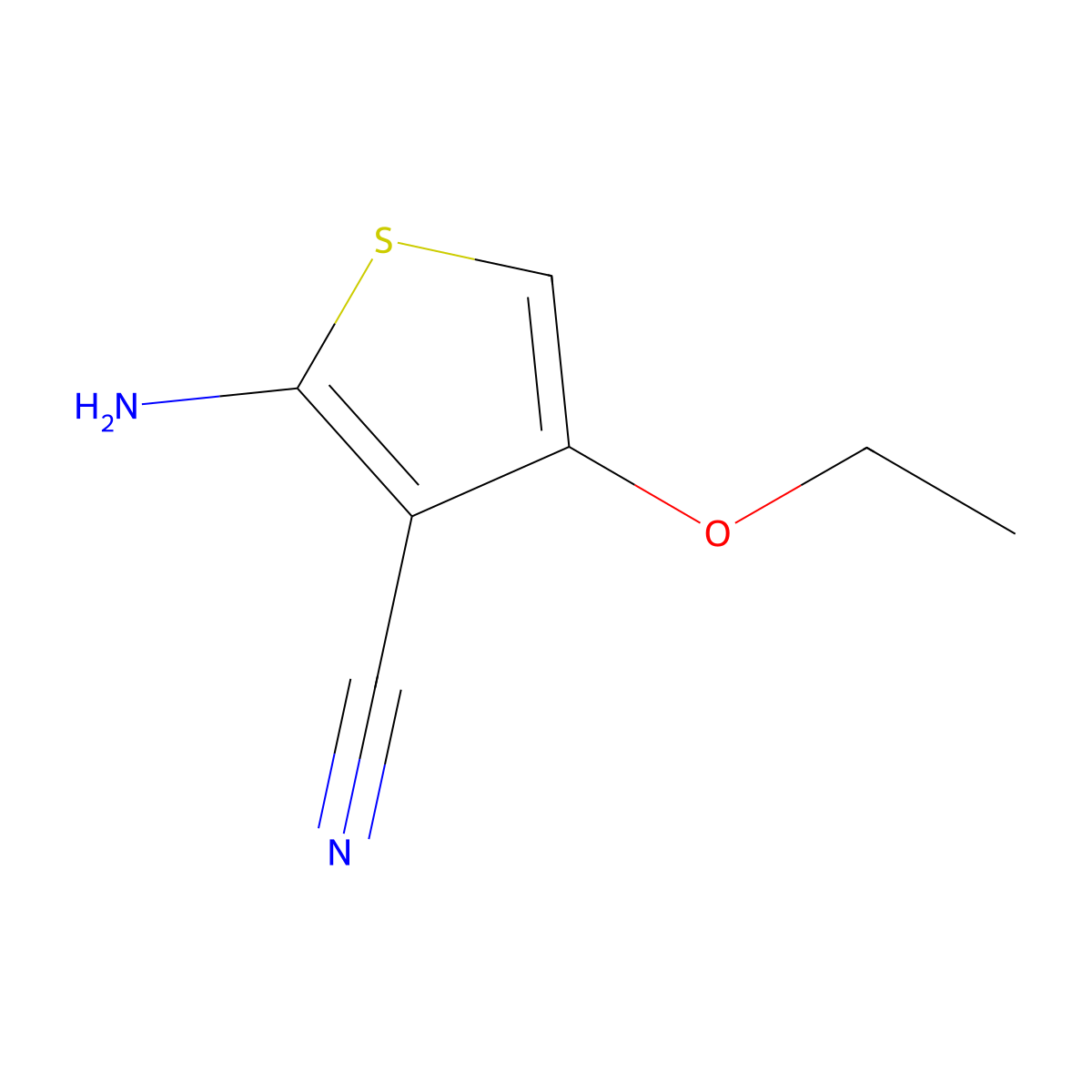 2-Amino-4-ethoxythiophene-3-carbonitrile molecular structure, CAS 105558-72-3