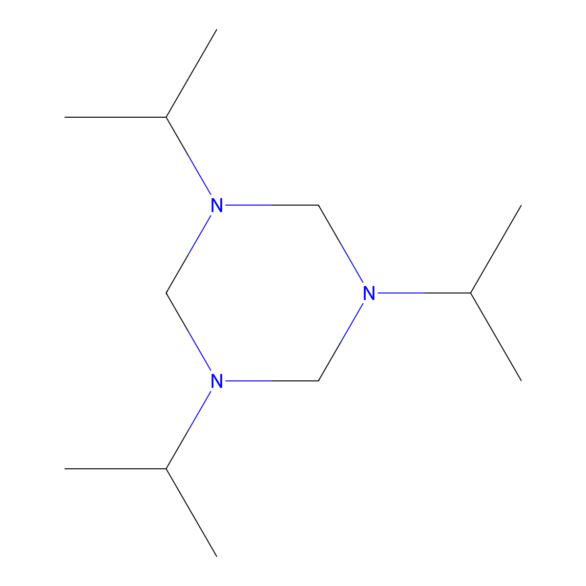 1,3,5-Tri(isopropyl)hexahydro-1,3,5-triazine molecular structure, CAS 10556-98-6