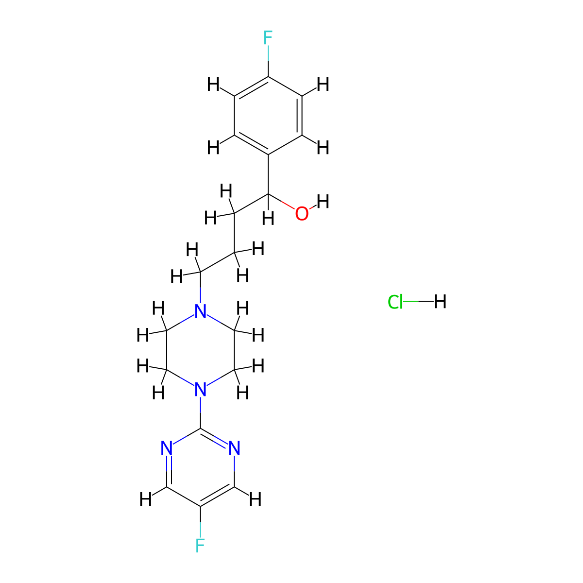 BMY 14802 hydrochloride molecular structure, CAS 105565-55-7