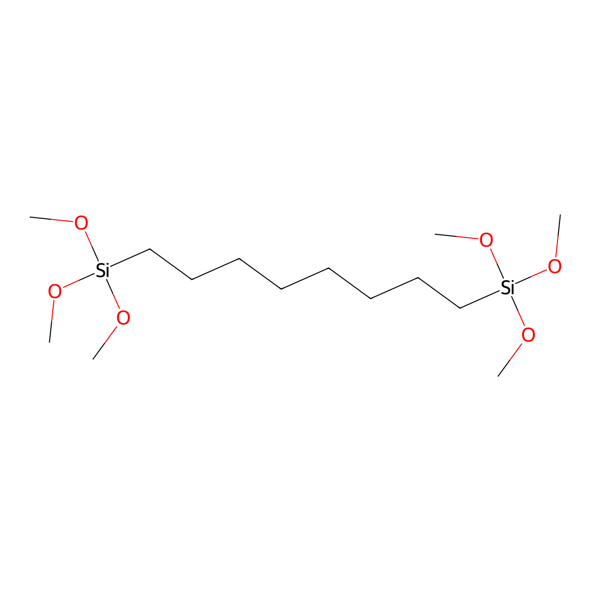 1,8-Bis(trimethoxysilyl)octane molecular structure, CAS 105566-68-5