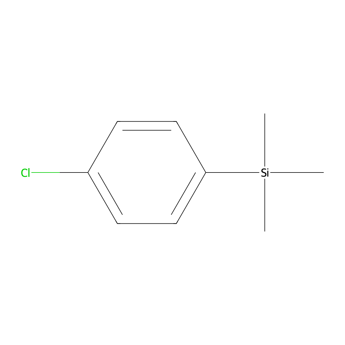 Benzene, 1-chloro-4-(trimethylsilyl)- molecular structure, CAS 10557-71-8