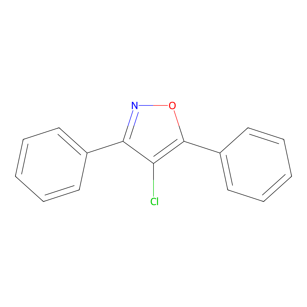 Isoxazole, 4-chloro-3,5-diphenyl- molecular structure, CAS 10557-79-6