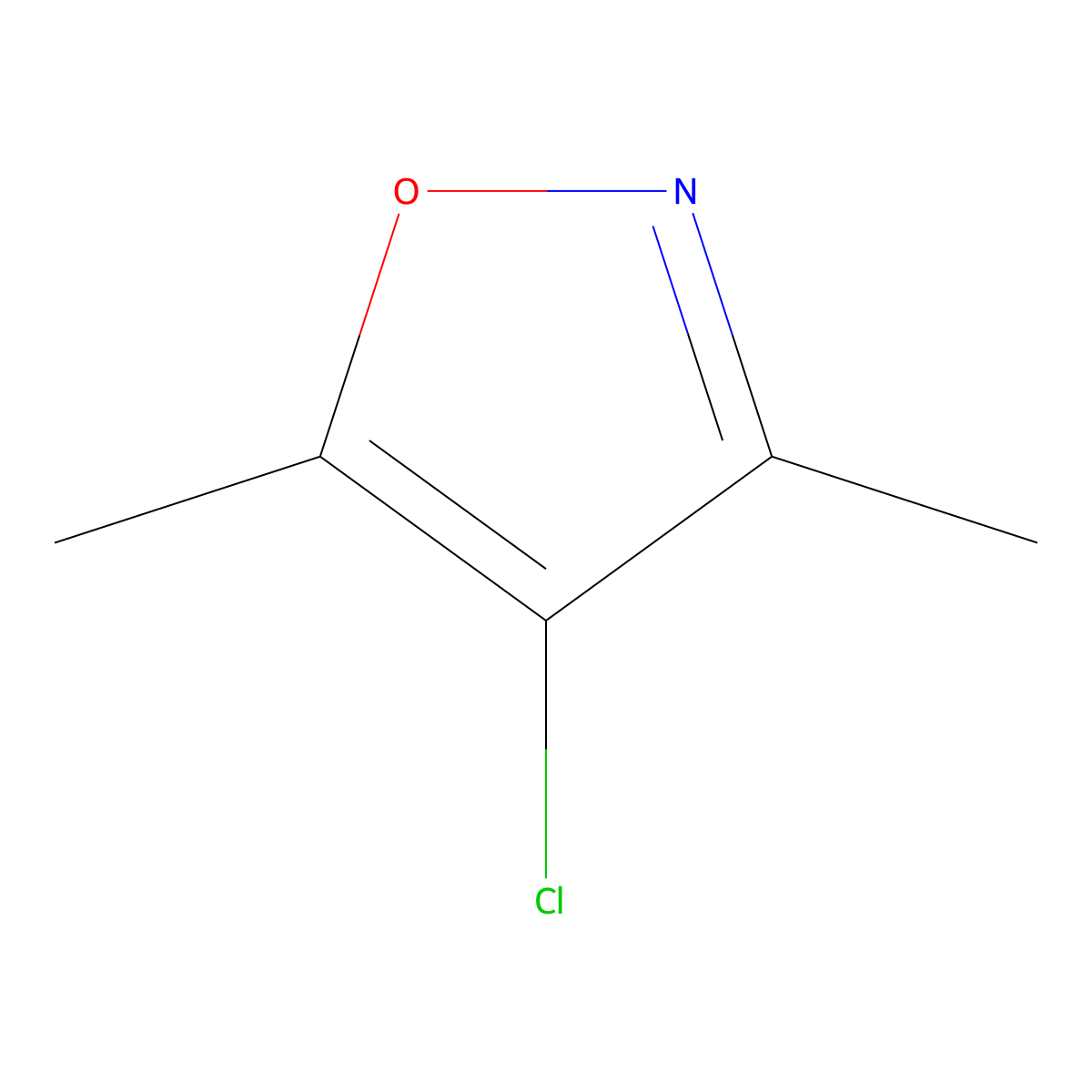4-Chloro-3,5-dimethylisoxazole molecular structure, CAS 10557-86-5