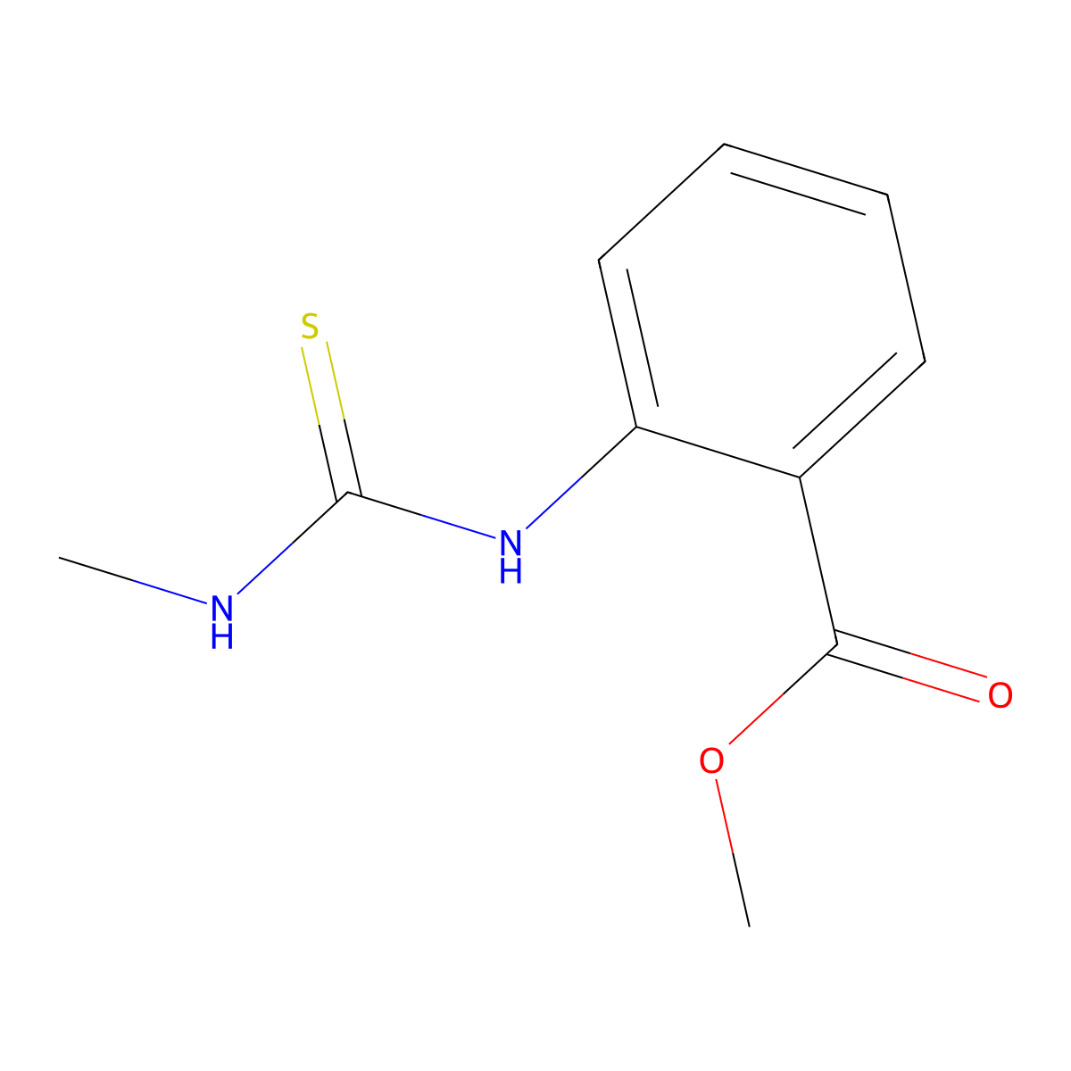 Methyl 2-[(methylcarbamothioyl)amino]benzoate molecular structure, CAS 105571-41-3
