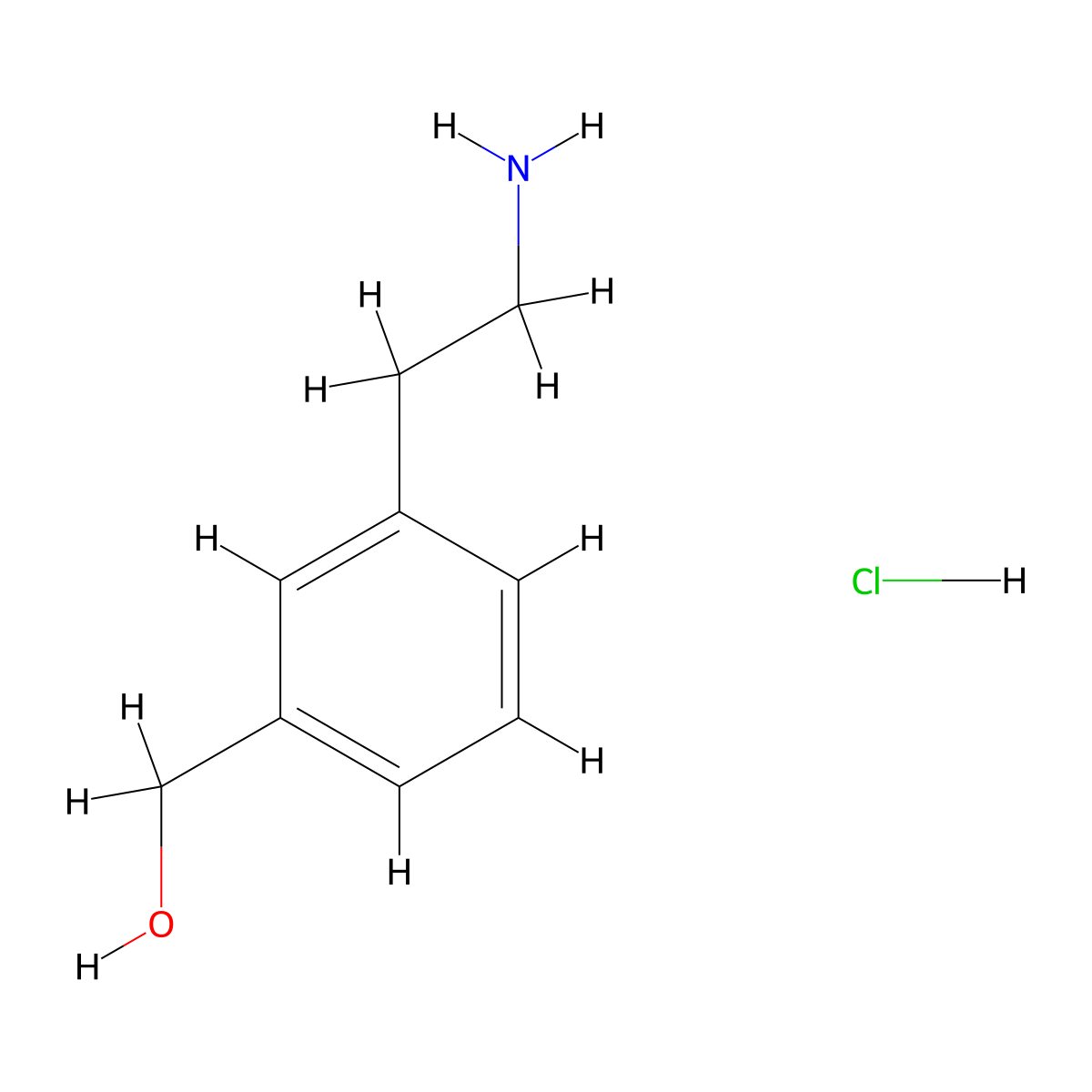 (3-(2-Aminoethyl)phenyl)methanol hydrochloride molecular structure, CAS 105572-53-0