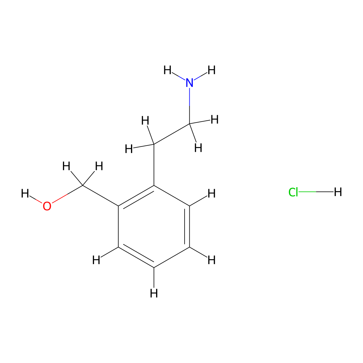 [2-(2-Aminoethyl)phenyl]methanol hydrochloride molecular structure, CAS 105572-54-1
