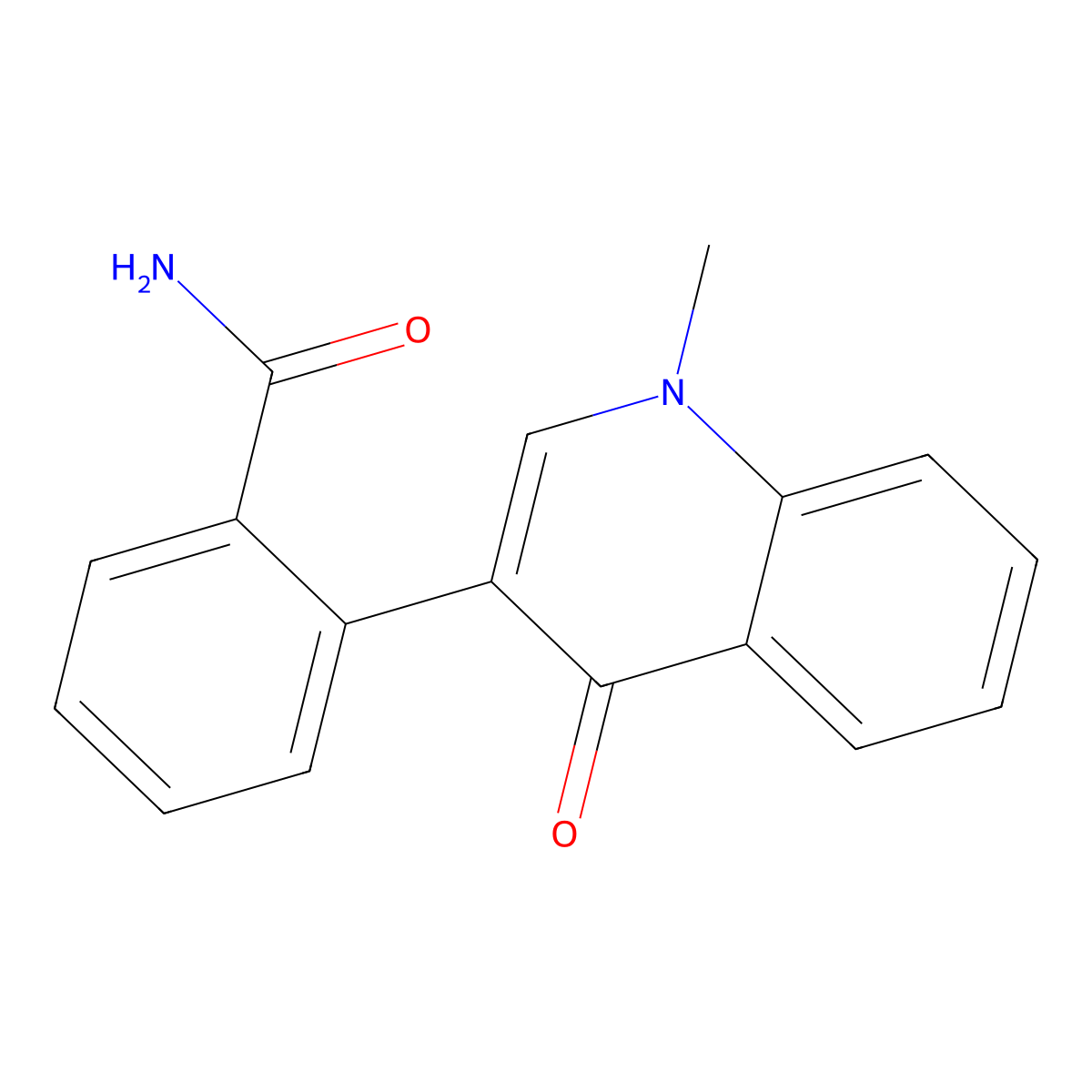 2-(1,4-Dihydro-1-methyl-4-oxo-3-quinolinyl)benzamide molecular structure, CAS 105576-80-5
