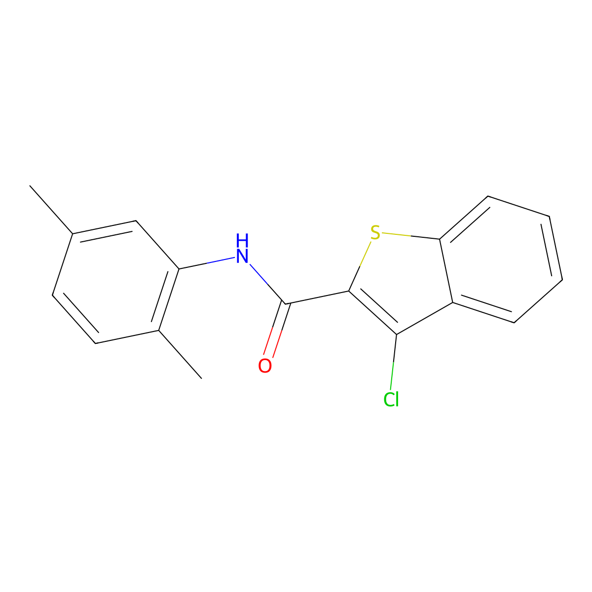 3-Chloro-N-(2,5-dimethylphenyl)-1-benzothiophene-2-carboxamide molecular structure, CAS 105577-07-9
