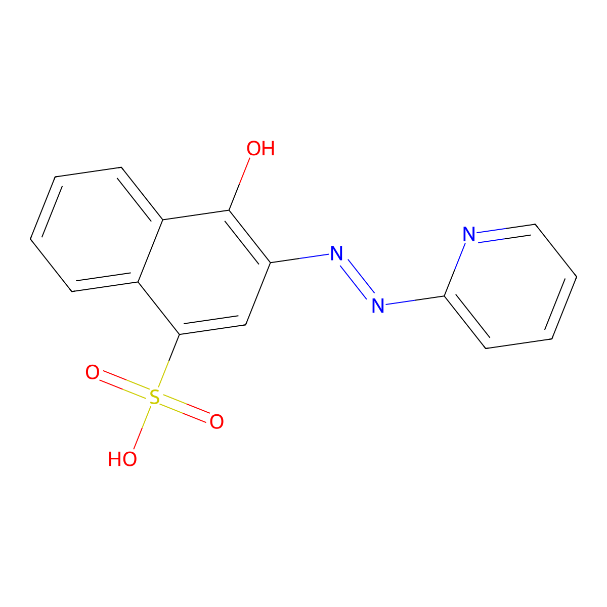 4-Hydroxy-3-[2-(2-pyridinyl)diazenyl]-1-naphthalenesulfonic acid molecular structure, CAS 10558-11-9