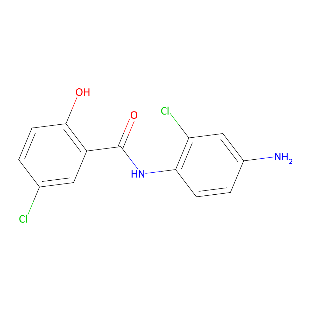 Benzamide, N-(4-amino-2-chlorophenyl)-5-chloro-2-hydroxy- molecular structure, CAS 10558-45-9