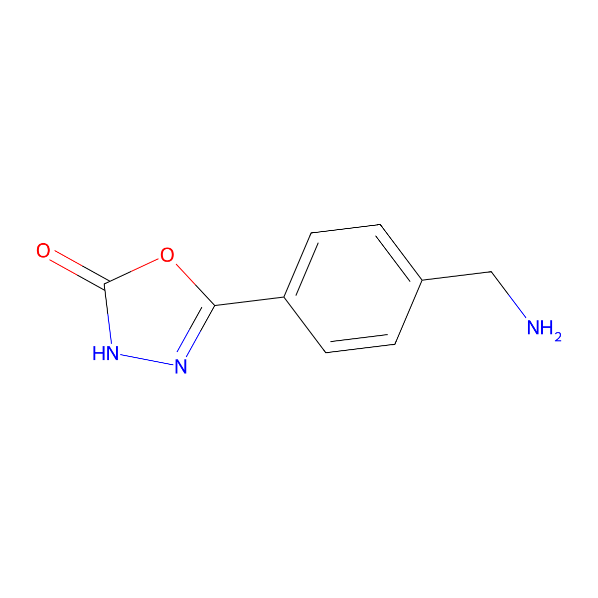 5-(4-(aminomethyl)phenyl)-1,3,4-oxadiazol-2(3H)-one molecular structure, CAS 1055876-74-8