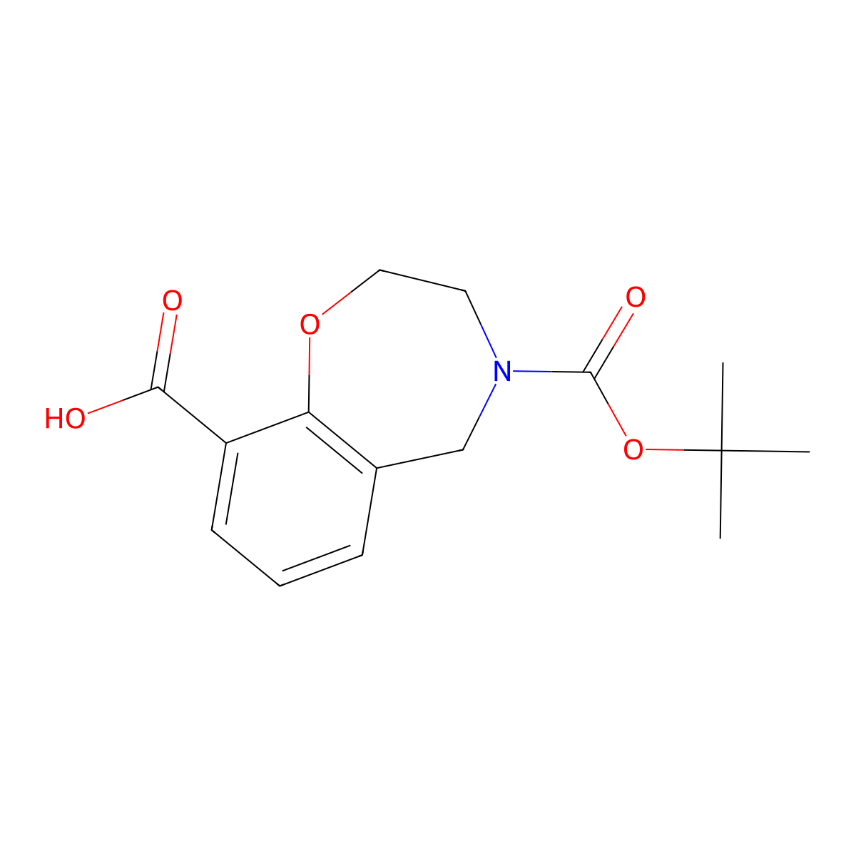 4-((Tert-butoxy)carbonyl)-2,3,4,5-tetrahydro-1,4-benzoxazepine-9-carboxylic acid molecular structure, CAS 1055880-94-8