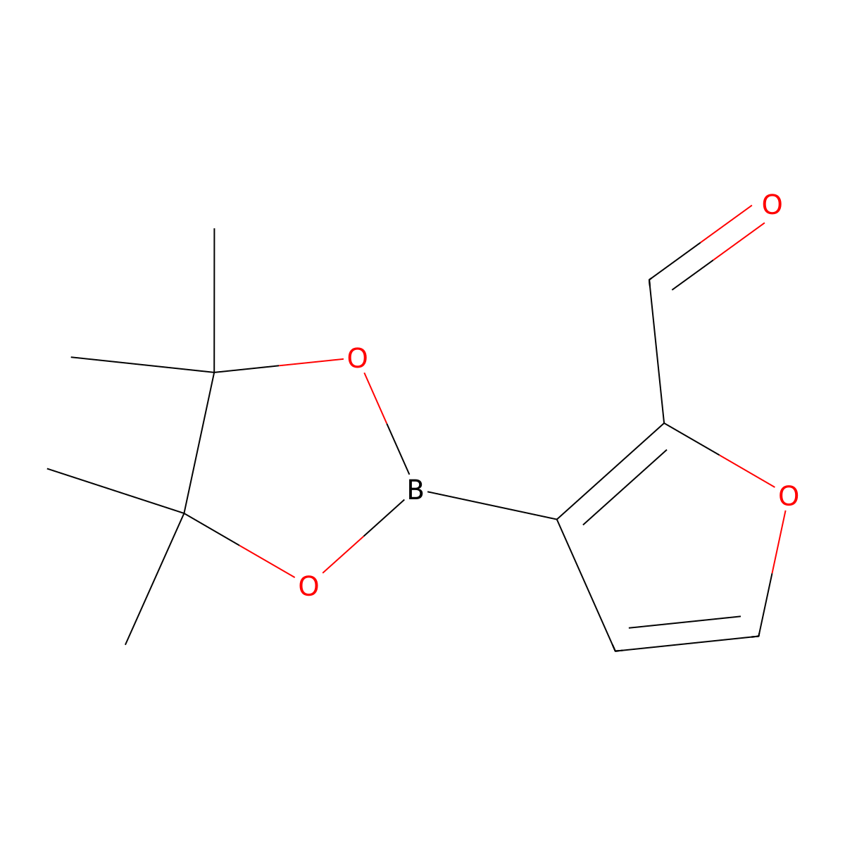 3-(Tetramethyl-1,3,2-dioxaborolan-2-yl)furan-2-carbaldehyde molecular structure, CAS 1055881-23-6