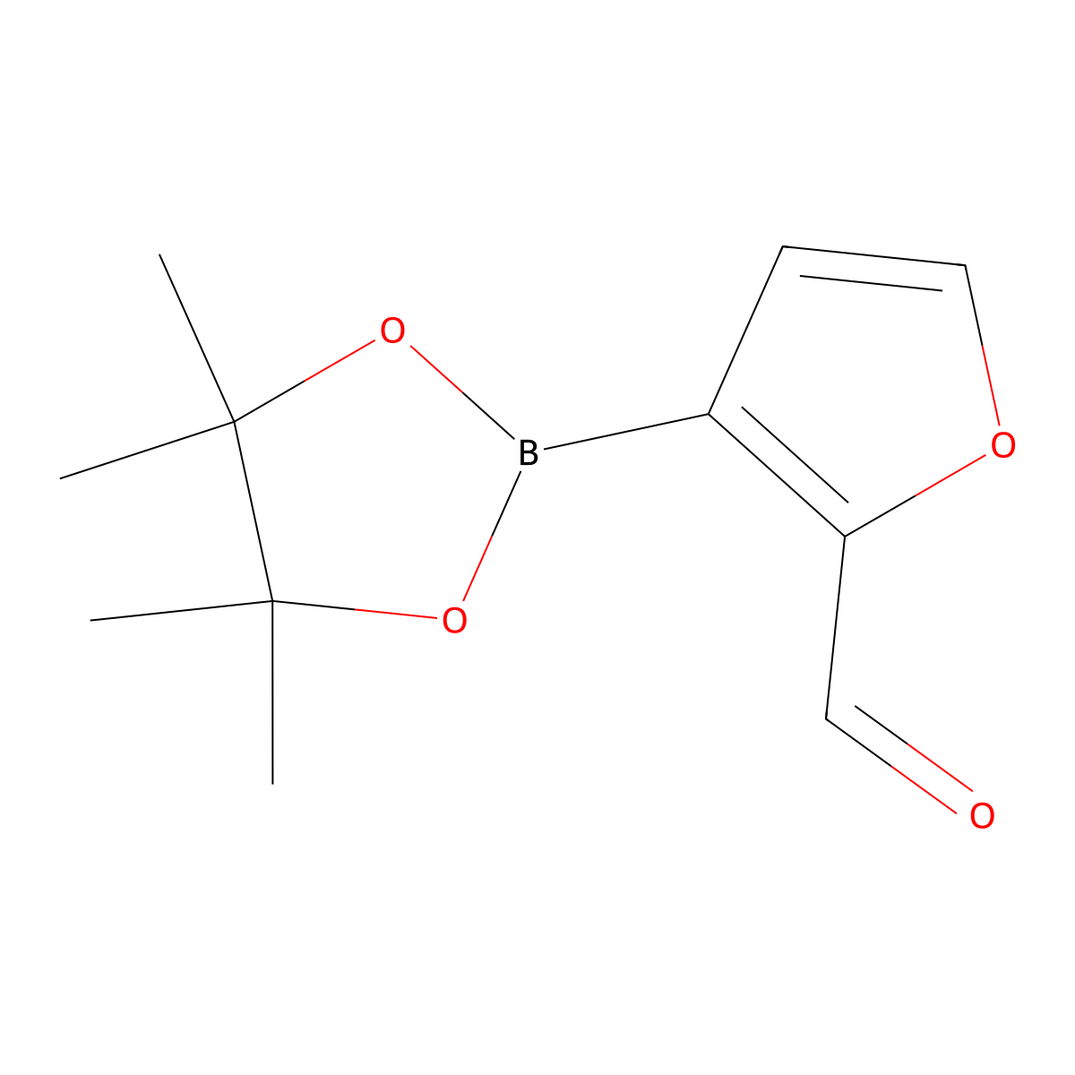 3-(Tetramethyl-1,3,2-dioxaborolan-2-yl)furan-2-carbaldehyde molecular structure, CAS 1055881-23-6