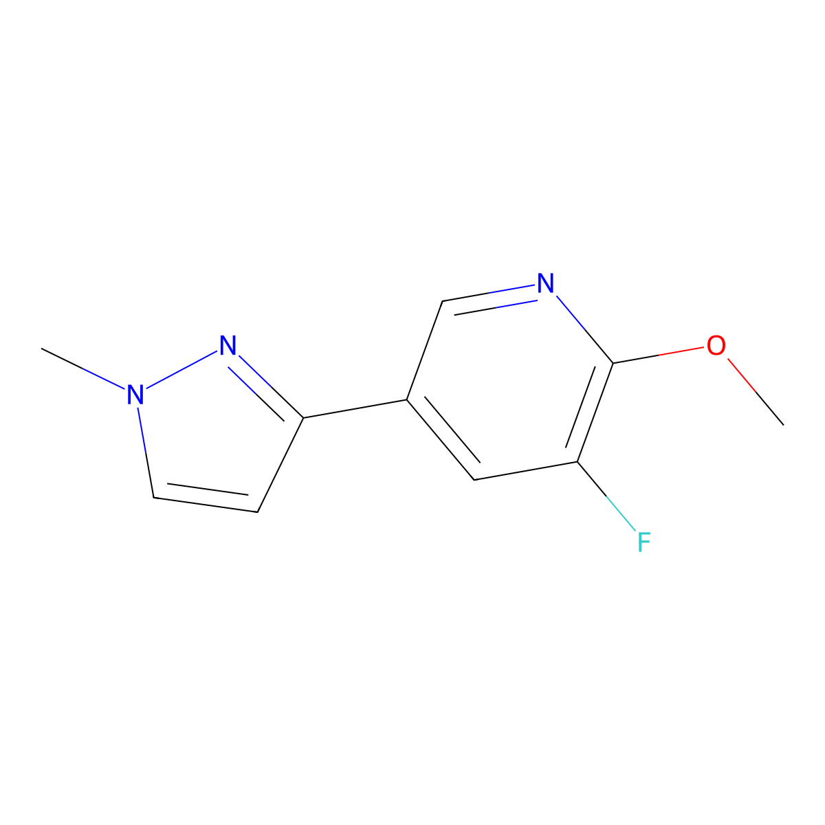 3-Fluoro-2-methoxy-5-(1-methyl-1H-pyrazol-3-yl)pyridine molecular structure, CAS 1055887-42-7