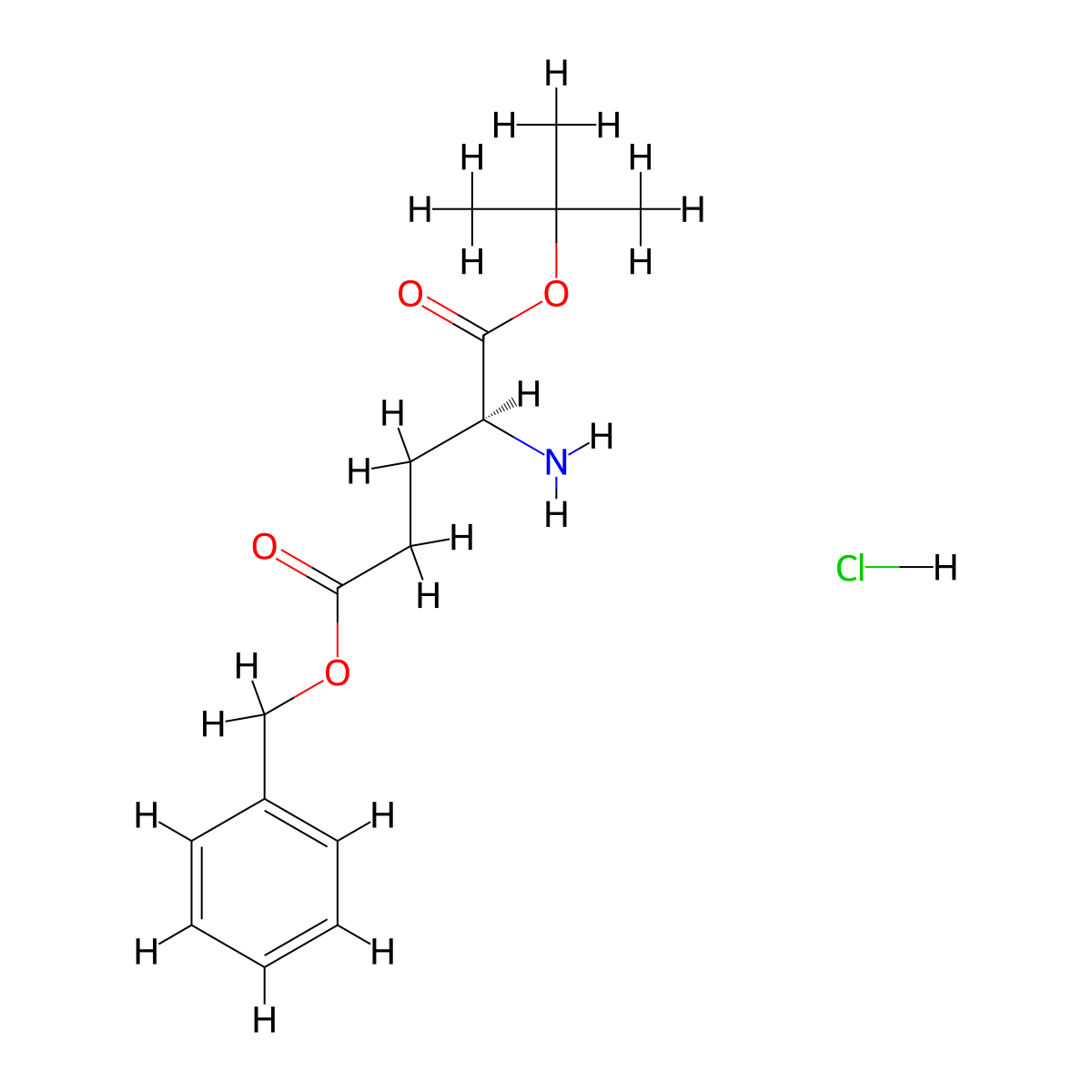 L-Glutamic acid alpha-t-butyl-delta-benzyl ester hydrochloride molecular structure, CAS 105590-97-4