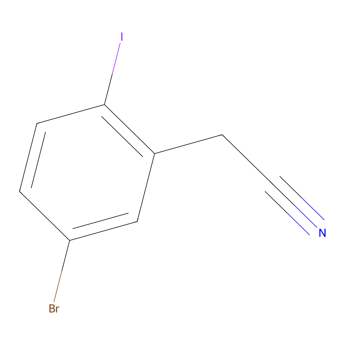 2-(5-Bromo-2-iodophenyl)acetonitrile molecular structure, CAS 1055901-15-9