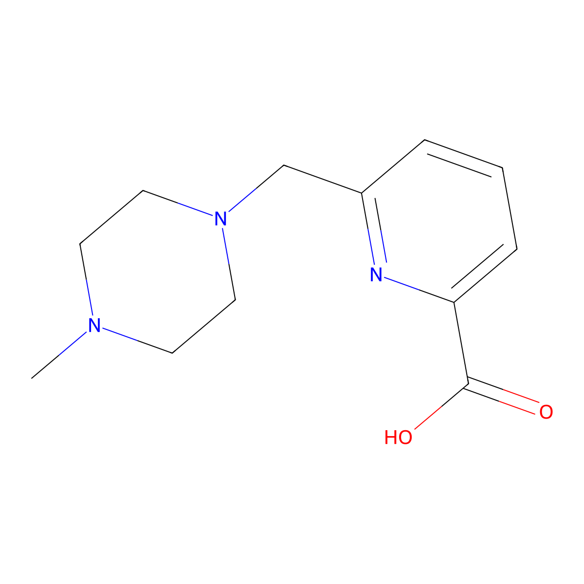 6-[(4-Methyl-1-piperazinyl)methyl]-2-pyridinecarboxylic acid molecular structure, CAS 1055927-07-5