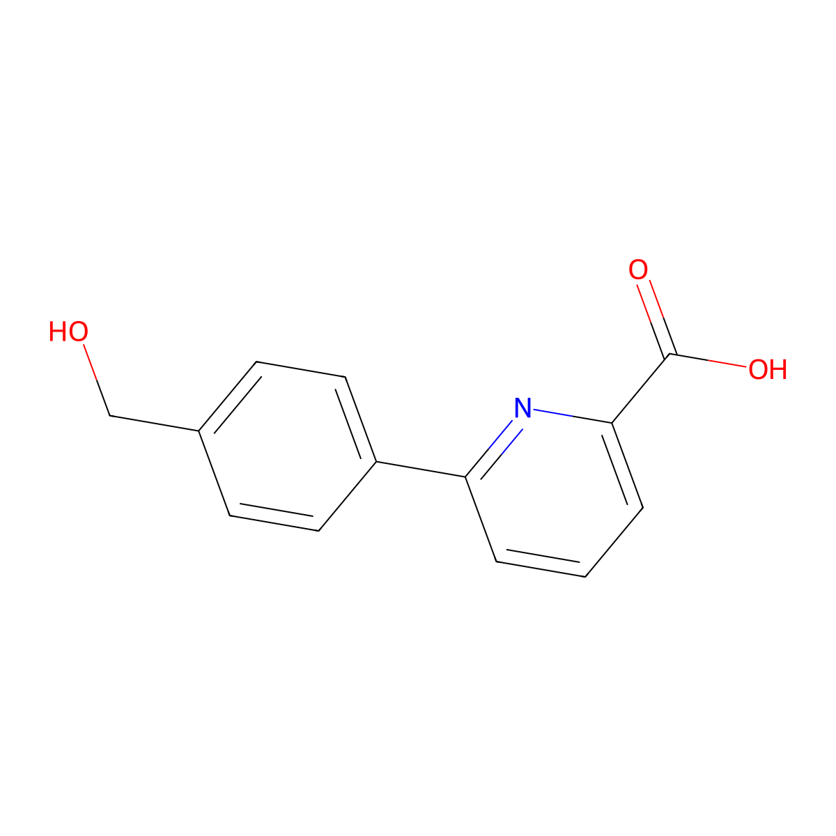 6-(4-Hydroxymethylphenyl)picolinic acid molecular structure, CAS 1055927-11-1