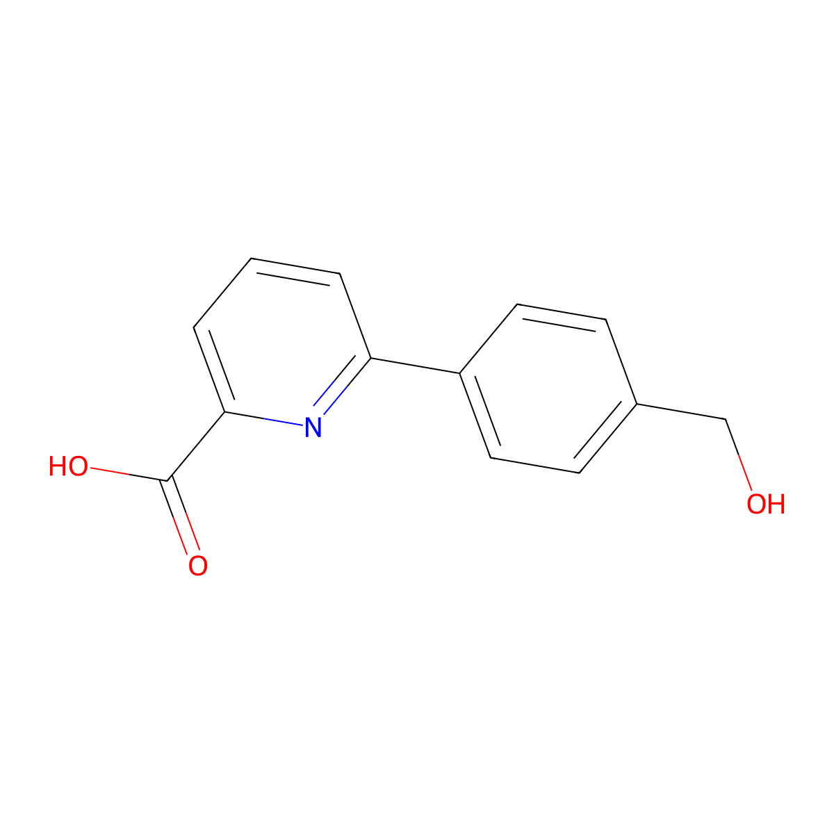 6-(4-Hydroxymethylphenyl)picolinic acid molecular structure, CAS 1055927-11-1