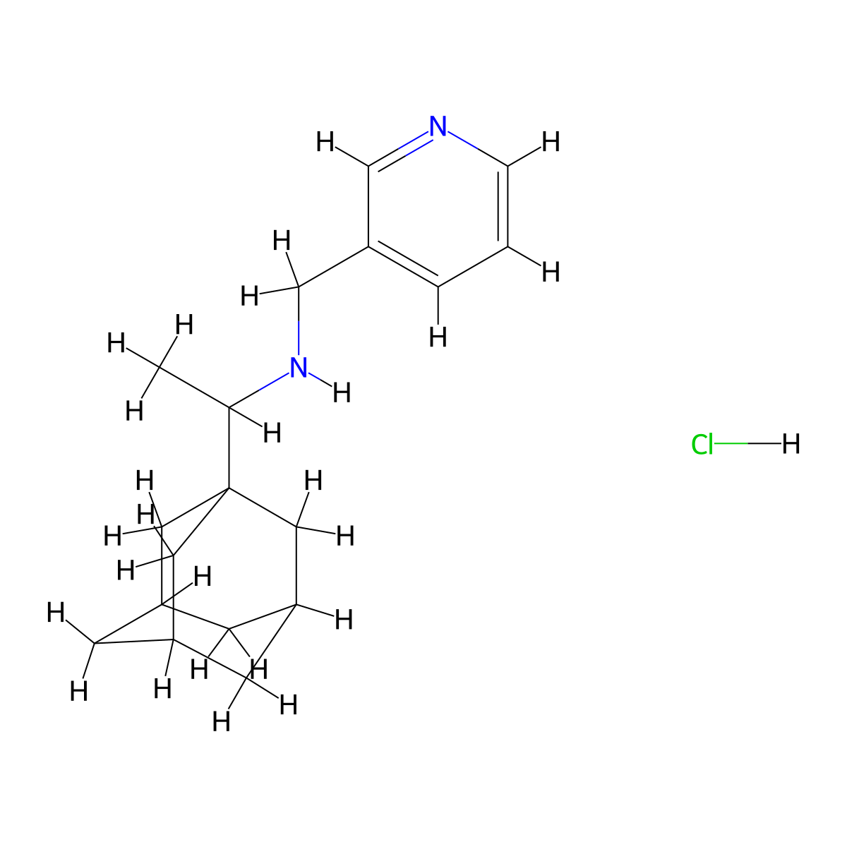 (1-Adamantan-1-YL-ethyl)-pyridin-3-YL-methyl-amine hydrochloride molecular structure, CAS 1055927-61-1