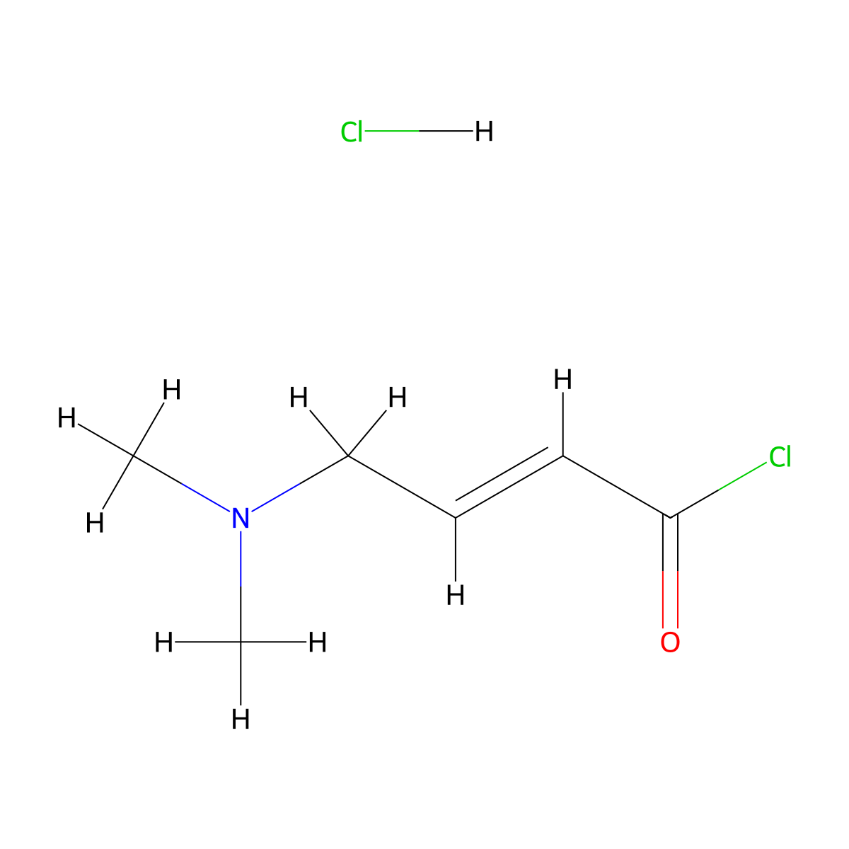 (2E)-4-(dimethylamino)but-2-enoyl chloride hydrochloride molecular structure, CAS 1055943-40-2