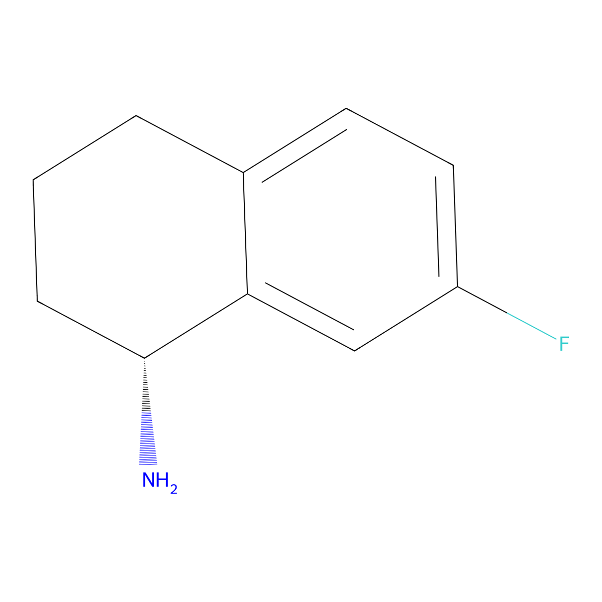 (R)-7-Fluoro-1,2,3,4-tetrahydronaphthalen-1-amine molecular structure, CAS 1055949-62-6