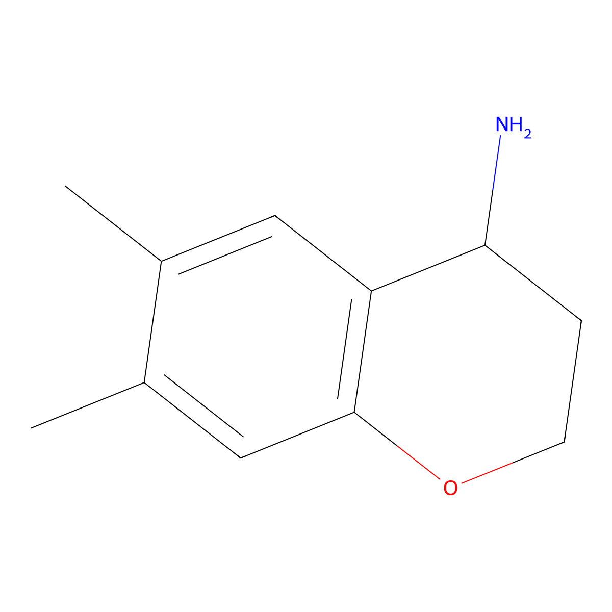 (4R)-6,7-Dimethyl-3,4-dihydro-2H-1-benzopyran-4-amine molecular structure, CAS 1055949-67-1