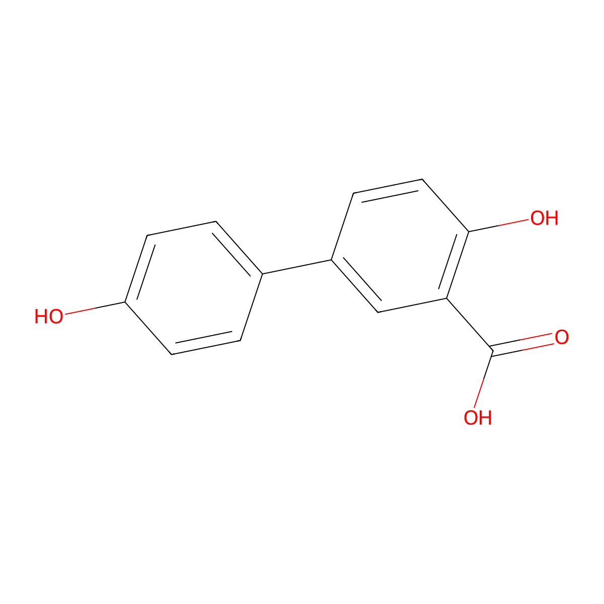 4,4'-Dihydroxy-3-biphenylcarboxylic acid molecular structure, CAS 105595-67-3