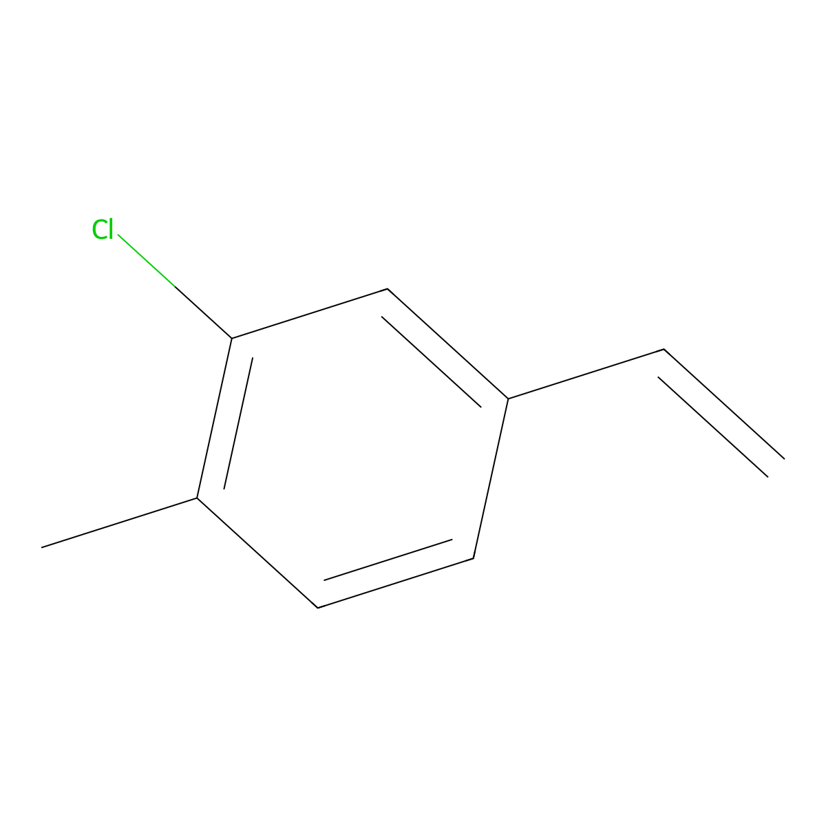 2-Chloro-4-ethenyl-1-methylbenzene molecular structure, CAS 105595-71-9