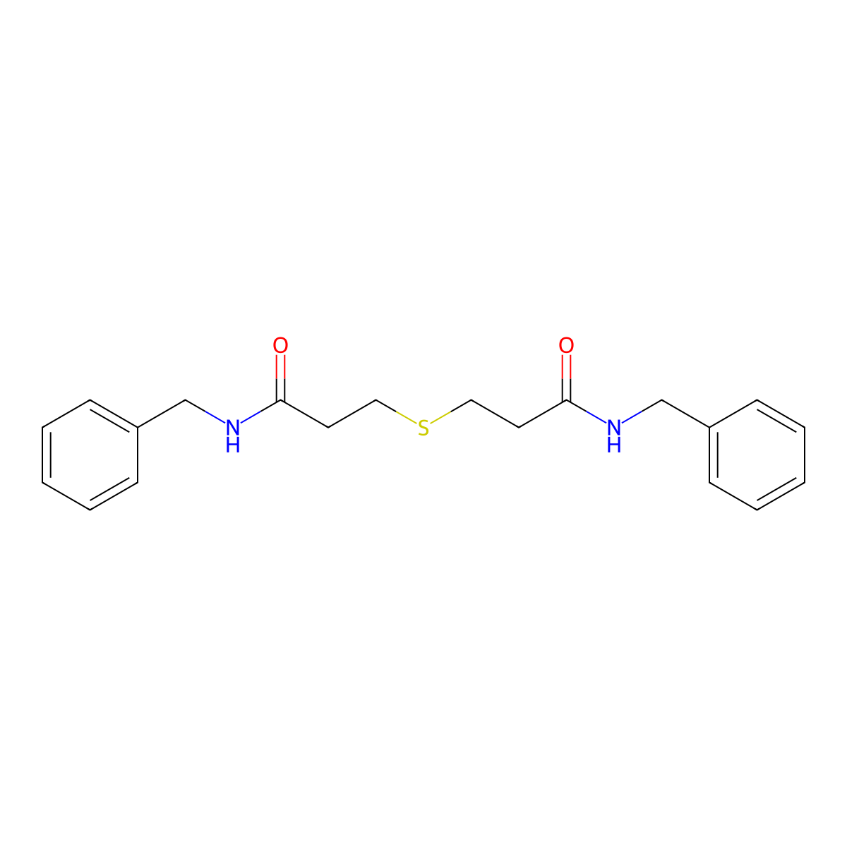 Propanamide, 3,3'-thiobis[N-(phenylmethyl)- molecular structure, CAS 105596-07-4