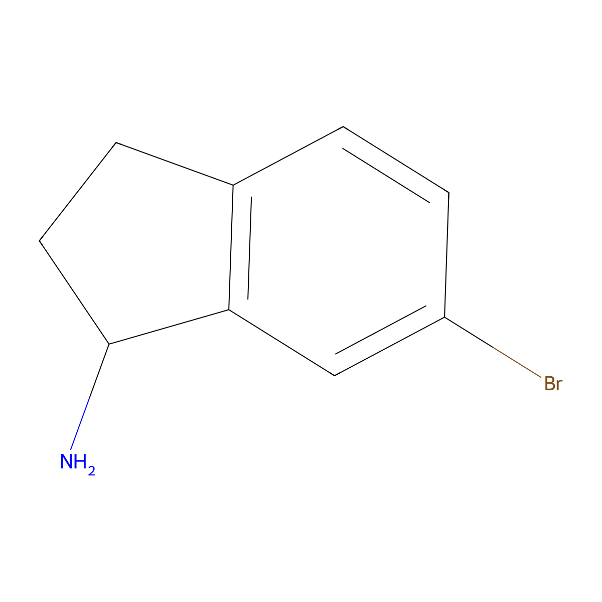 (1R)-6-Bromo-2,3-dihydro-1H-inden-1-amine molecular structure, CAS 1055961-36-8