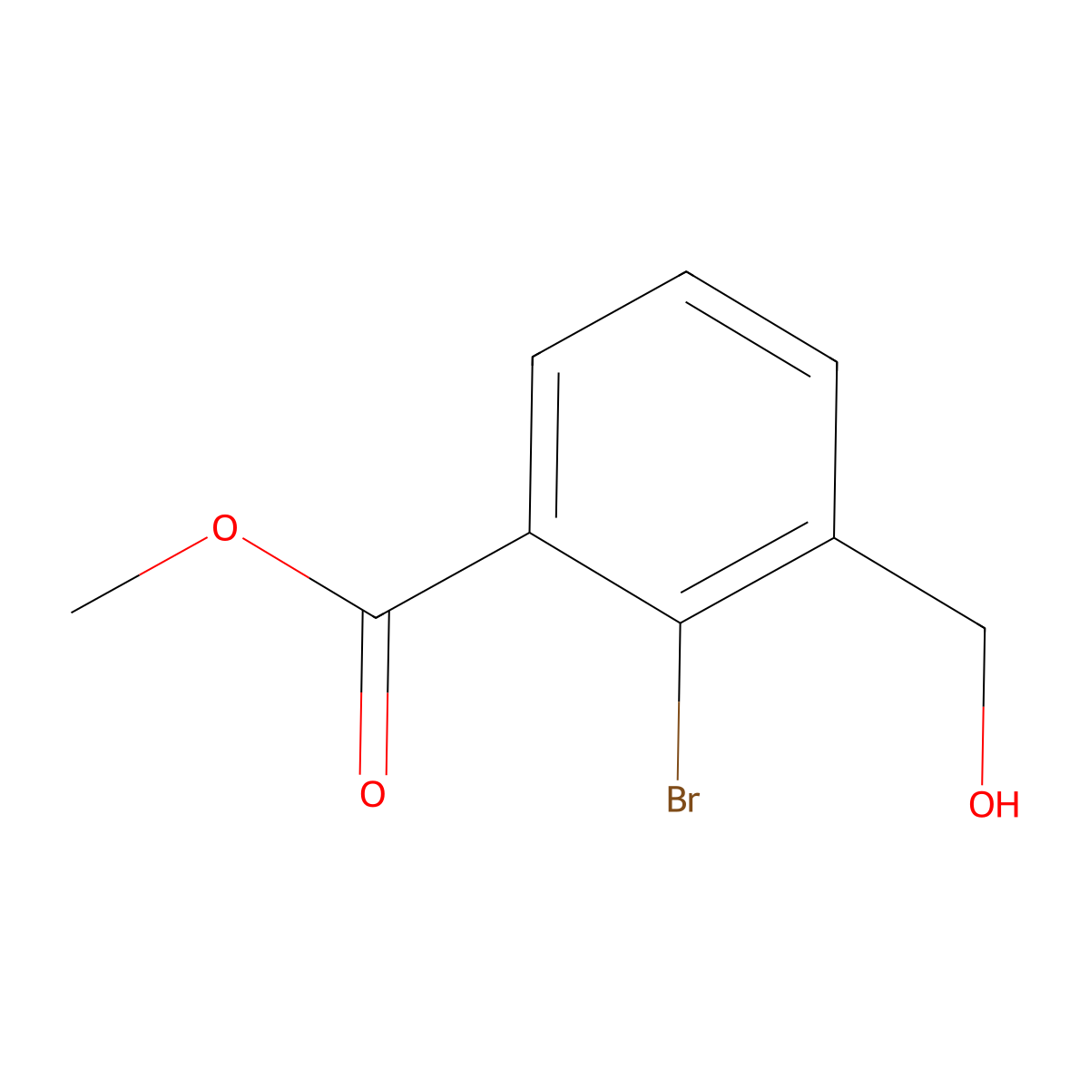 Methyl 2-bromo-3-(hydroxymethyl)benzoate molecular structure, CAS 1055968-79-0
