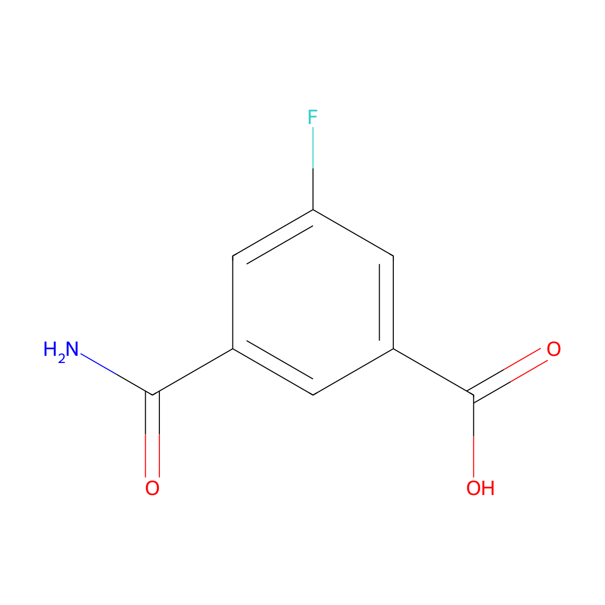 3-Carbamoyl-5-fluorobenzoic acid molecular structure, CAS 1055971-66-8