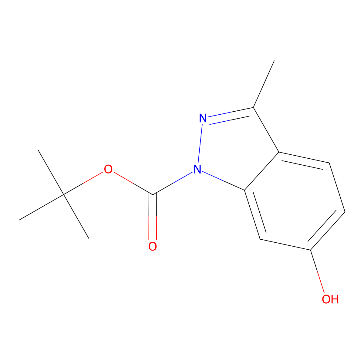 tert-Butyl 6-hydroxy-3-methyl-1H-indazole-1-carboxylate molecular structure, CAS 1055974-00-9
