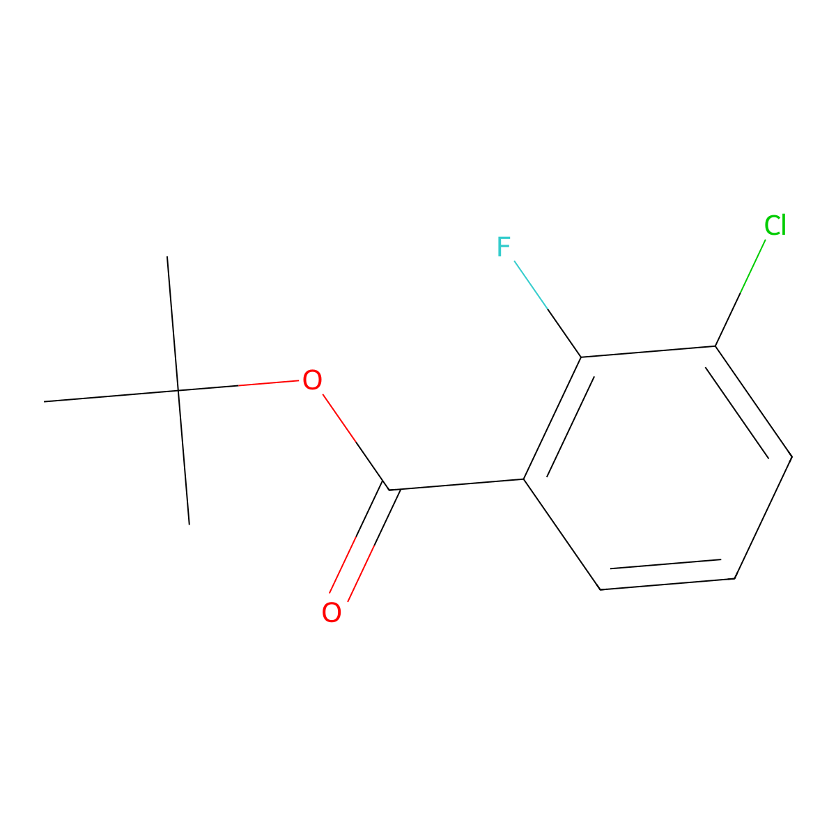 Tert-butyl 3-chloro-2-fluorobenzoate molecular structure, CAS 1055975-14-8